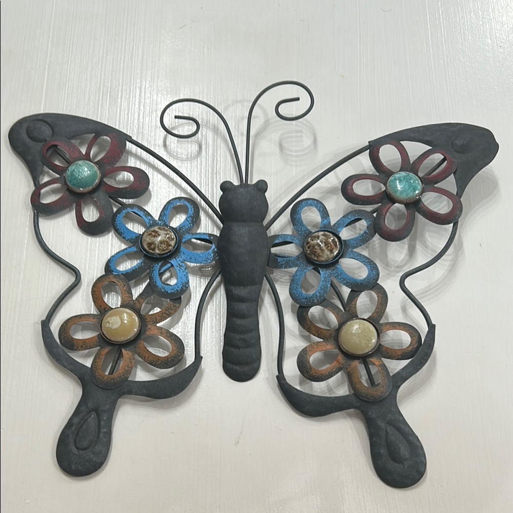 Metal Butterfly Wall Hanging 10x11.5”